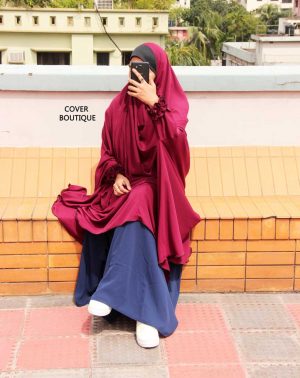 Niqab-Khimar Set (maroon-blue)
