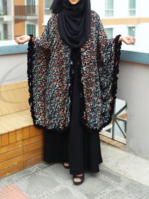 Frill Cape (black print)