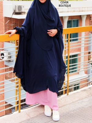 Niqab-khimar Set (blue-pink)