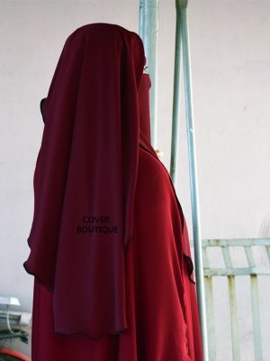 2 Layer Piku Round Niqab (maroon)