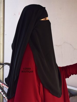 2 Layer Piku Round Niqab (black)