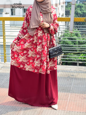 Zakiya Gown (maroon print)