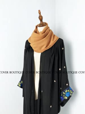 Batwing Shrug with Stone-Black with blue lace