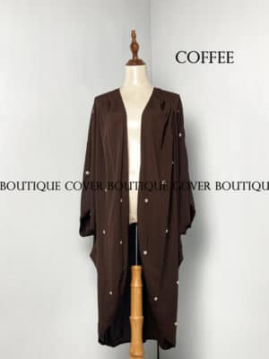 Batwing Shrug with Stone- Coffee