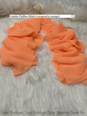 Crinckle Chiffon Hijab(creamsickle orange)