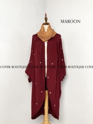 Batwing Shrug with Stone-Maroon