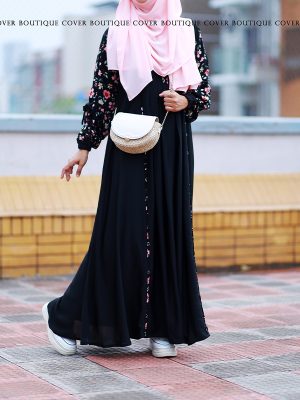 MARIA GOWN BLACK FLORAL