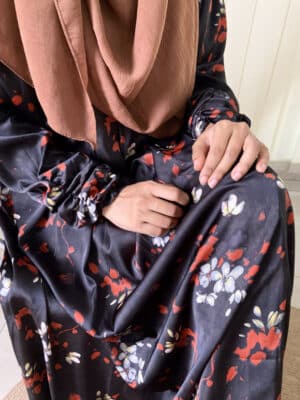 RAFIA GOWN BLACK PRINT