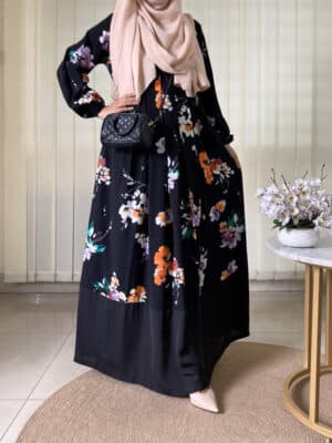 JAYNAB GOWN BLACK PRINT