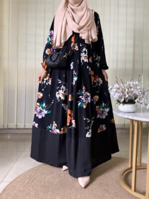 JAYNAB GOWN BLACK PRINT