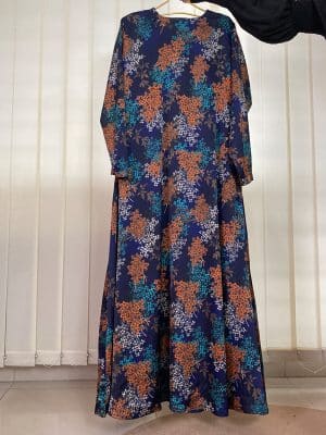 LONG SHRUG BLUE PRINT WITH INNER