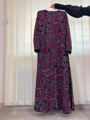 LONG SHRUG WINE PRINT WITH INNER