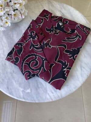 LONG SHRUG WINE PRINT WITH INNER