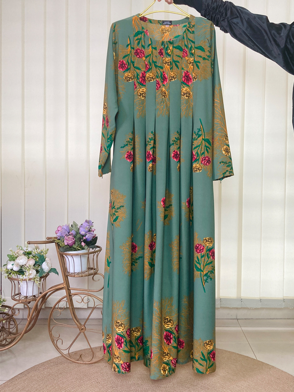 NAZIA SAGE PRINT GOWN