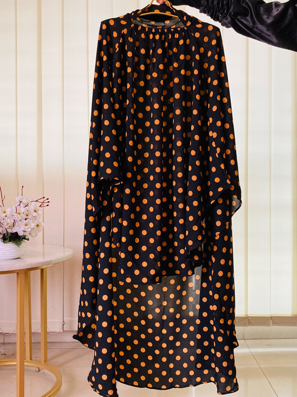 ZWAIRIYA KHIMAR BLACK POLKA