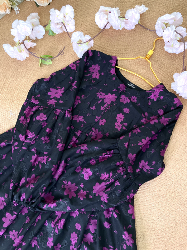 RAWA GOWN BLACK PURPLE