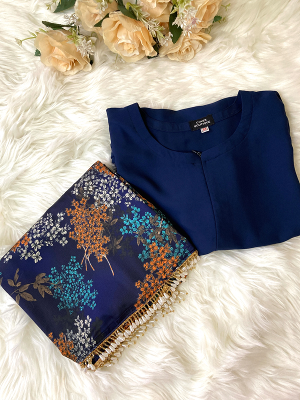 ZAHRA CAPE NAVY BLUE