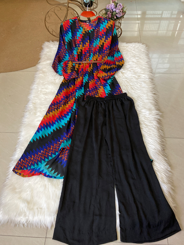 SAHARA TOP AND PALAZZO CHEVRON