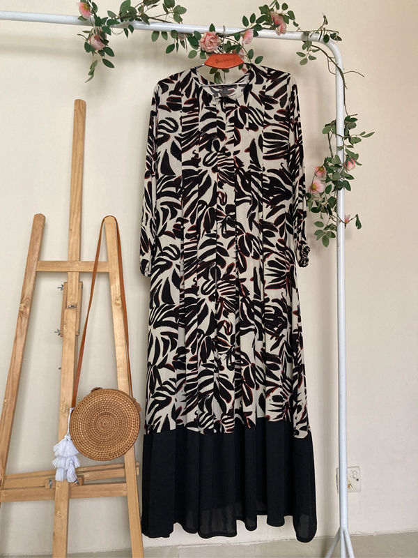 ZAKIA GOWN CLOUD WHITE PRINT