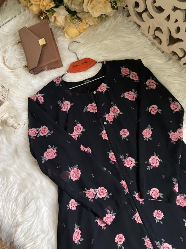 LONG SHRUG PINK FLOWER