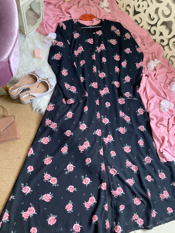 LONG SHRUG PINK FLOWER