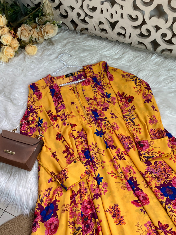 NAFIA GOWN YELLOW PRINT
