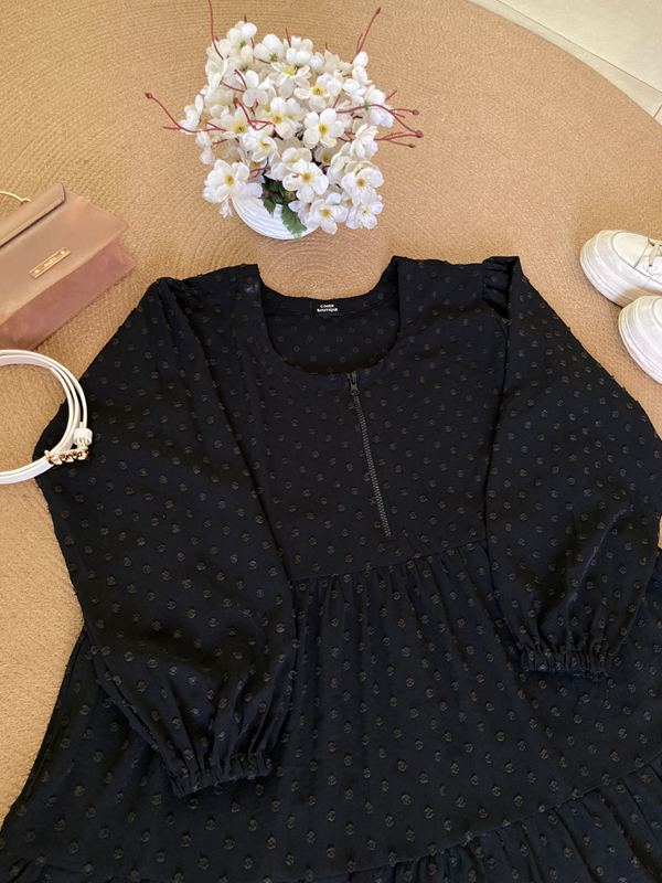 ARIBA GOWN BLACK POPCORN