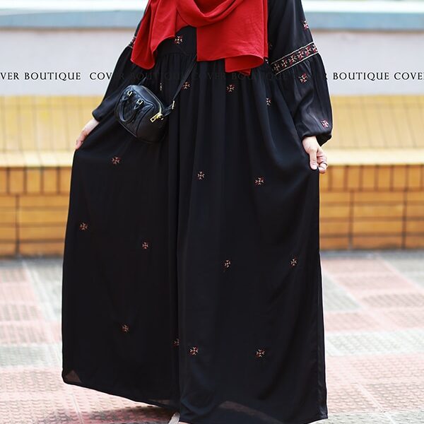 ZOYA GOWN (MAROON EMBROIDERY)