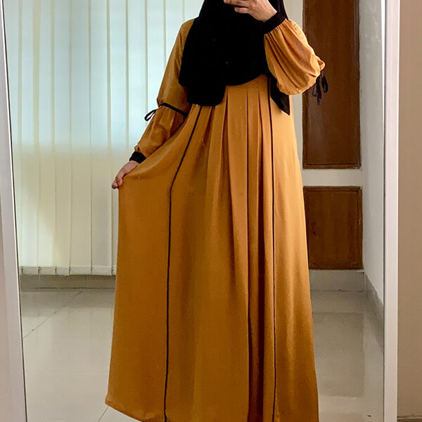 MARIA GOWN PLAIN MUSTARD COLOR