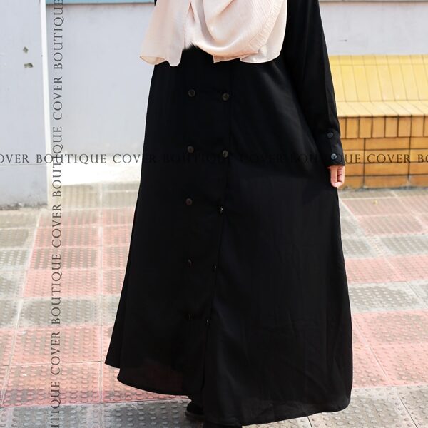 Trench Coat Abaya (Black)