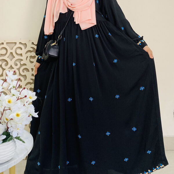 BLUE EMBROIDERY GOWN