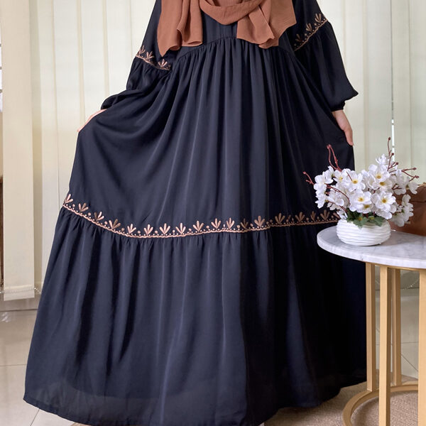 RAISA GOWM BLACK BRONZE EMBROIDERY