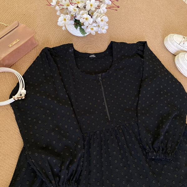 ARIBA GOWN BLACK POPCORN