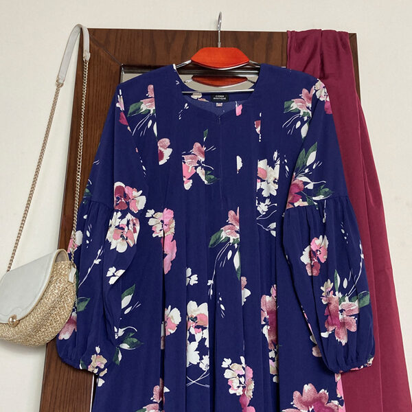 RAZIA GOWN NAVY PRINT