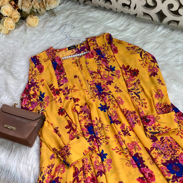 NAFIA GOWN YELLOW PRINT
