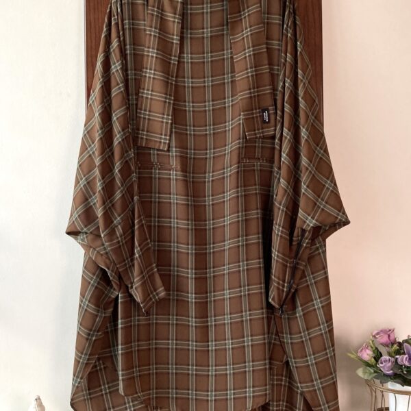 ZIPPER JILBAB CHECKERED COFFEE