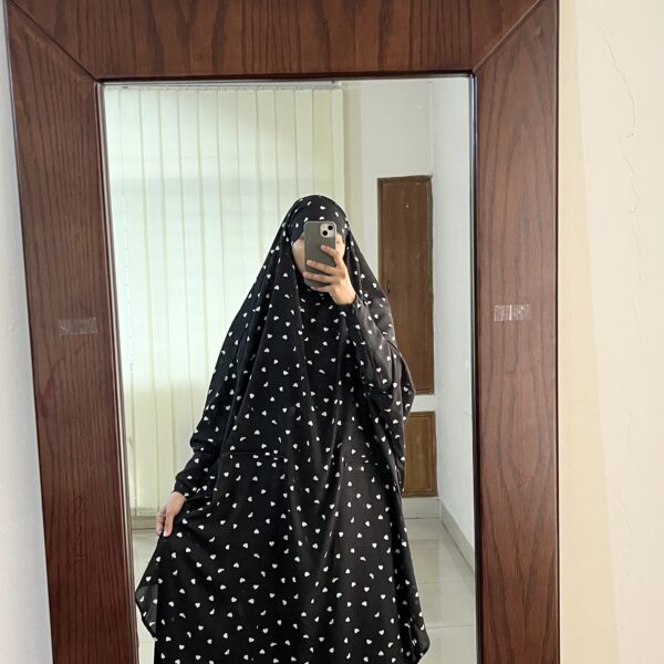 HEART PRINT ZIPPER JILBAB